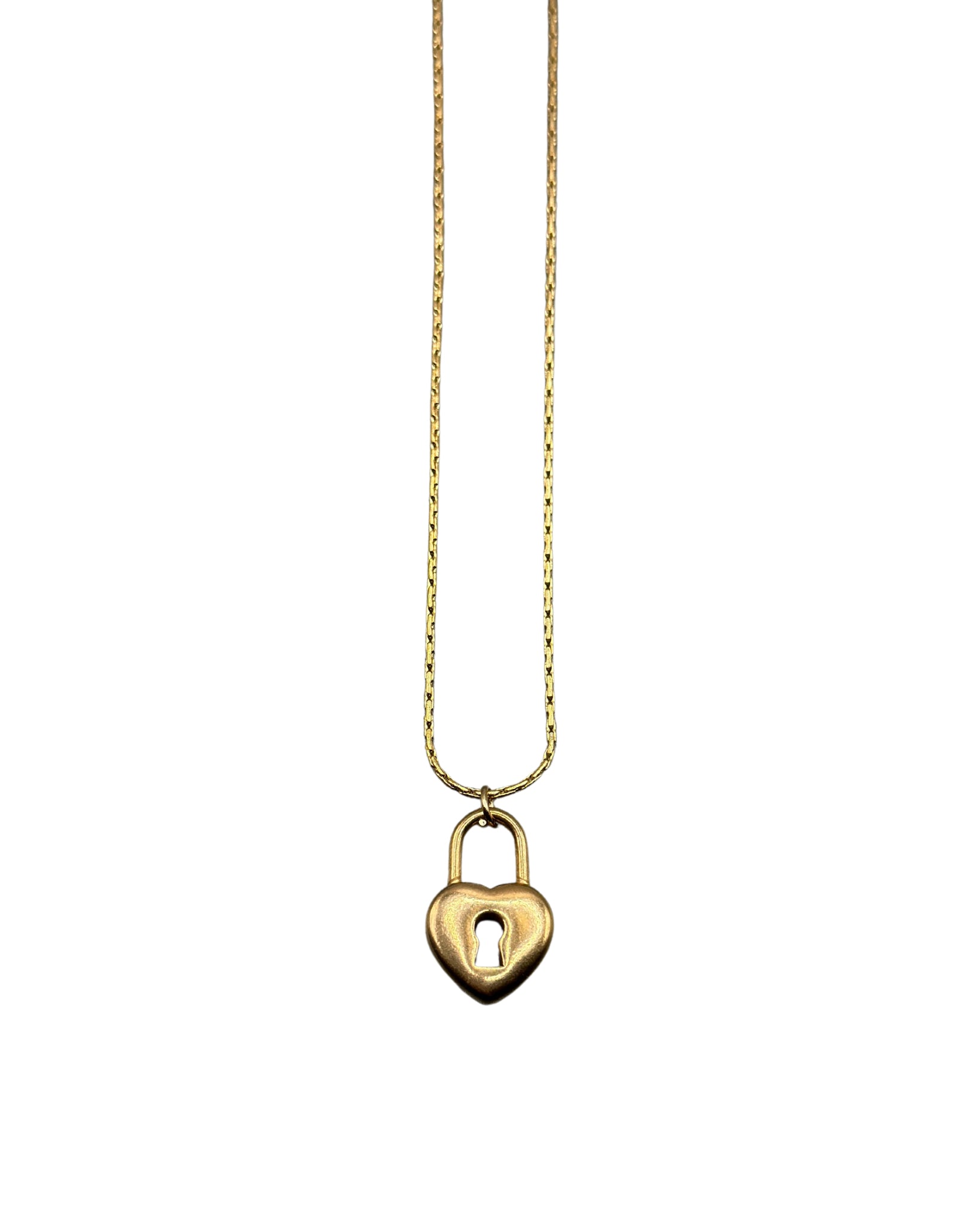 Romantic Heart Padlock Locket Chain – Golden Love Pendant