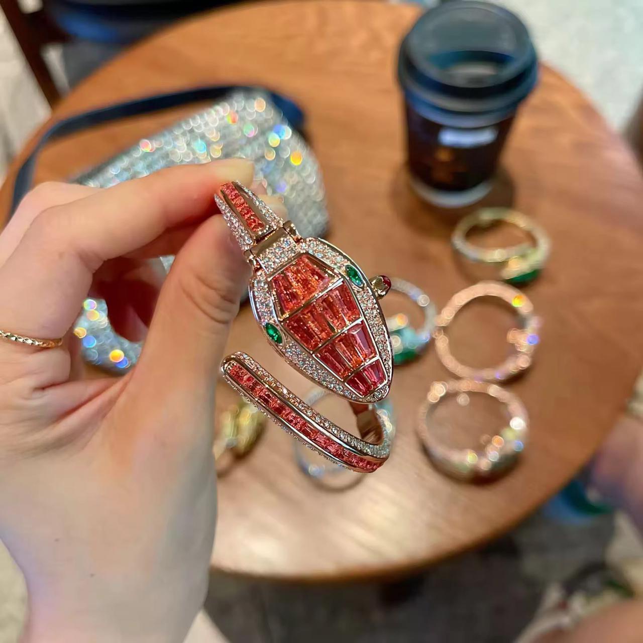 Serpent Luxe Crystal Snake Bangle Watch