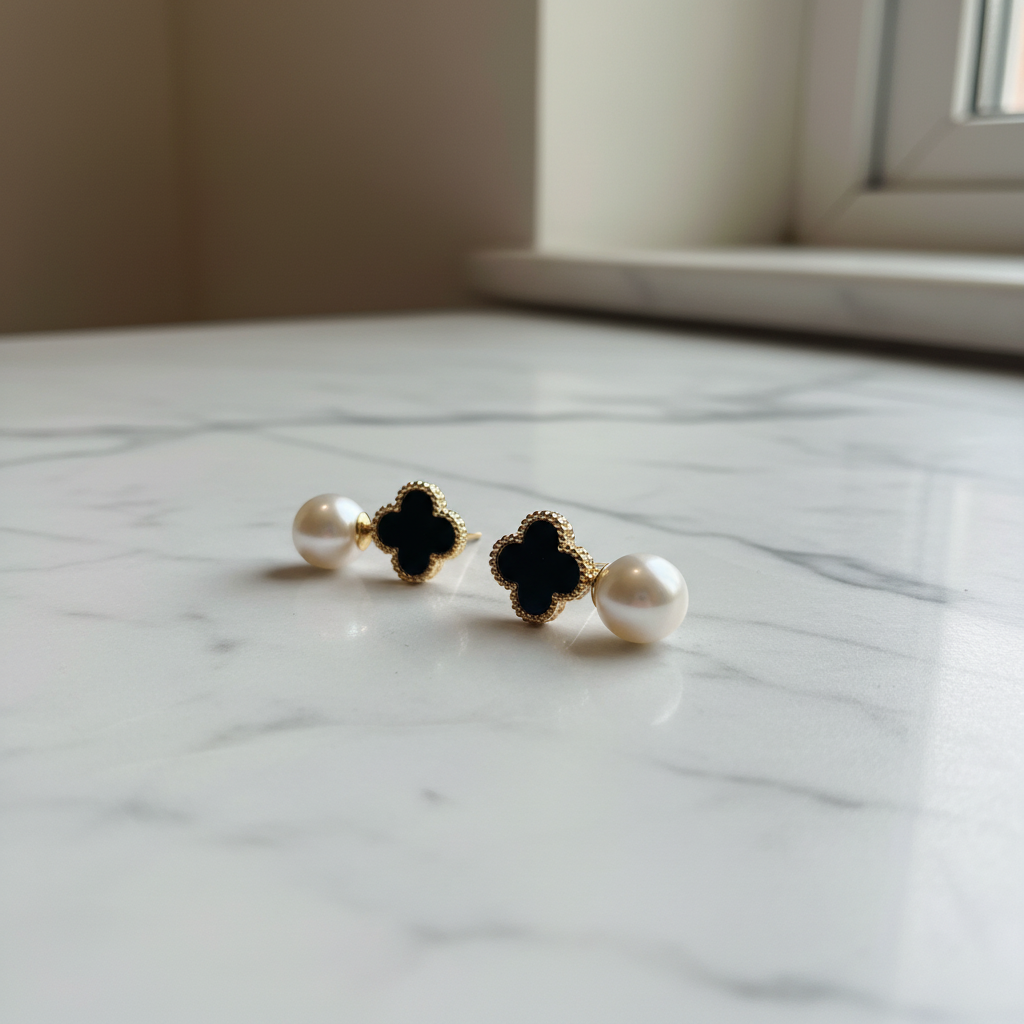Black clover earrings 3