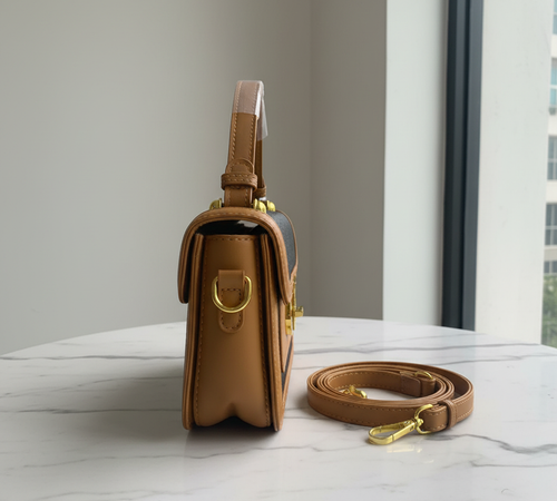 Black Tan Bag with Strap Premium