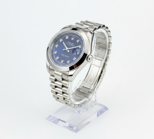 Blue dial watch - acrylic stand