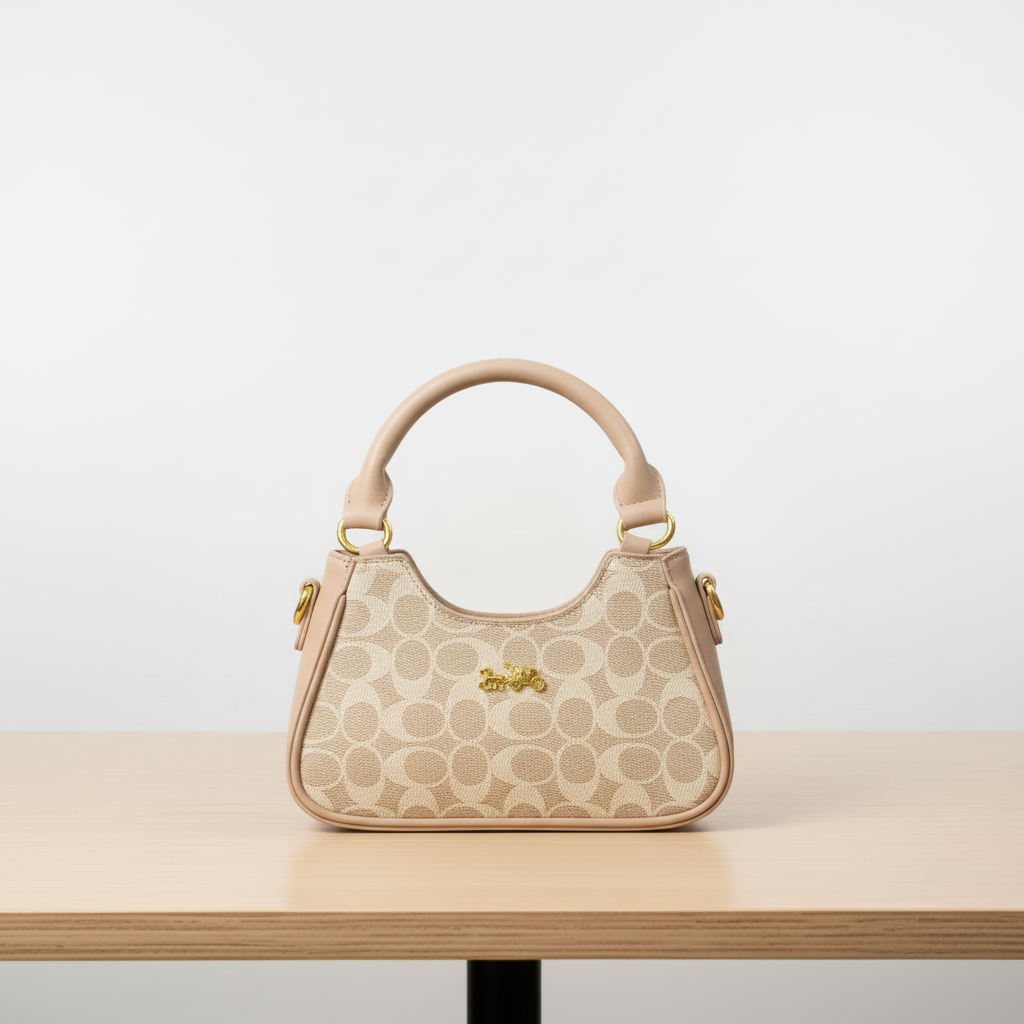 Coach Beige Signature Bag - Clean Design