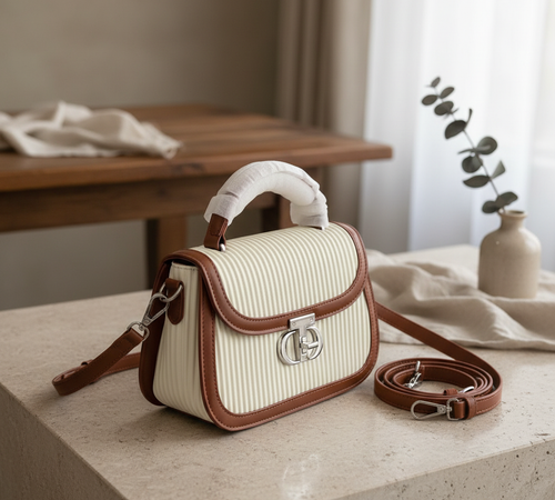 Cream Handbag Top View