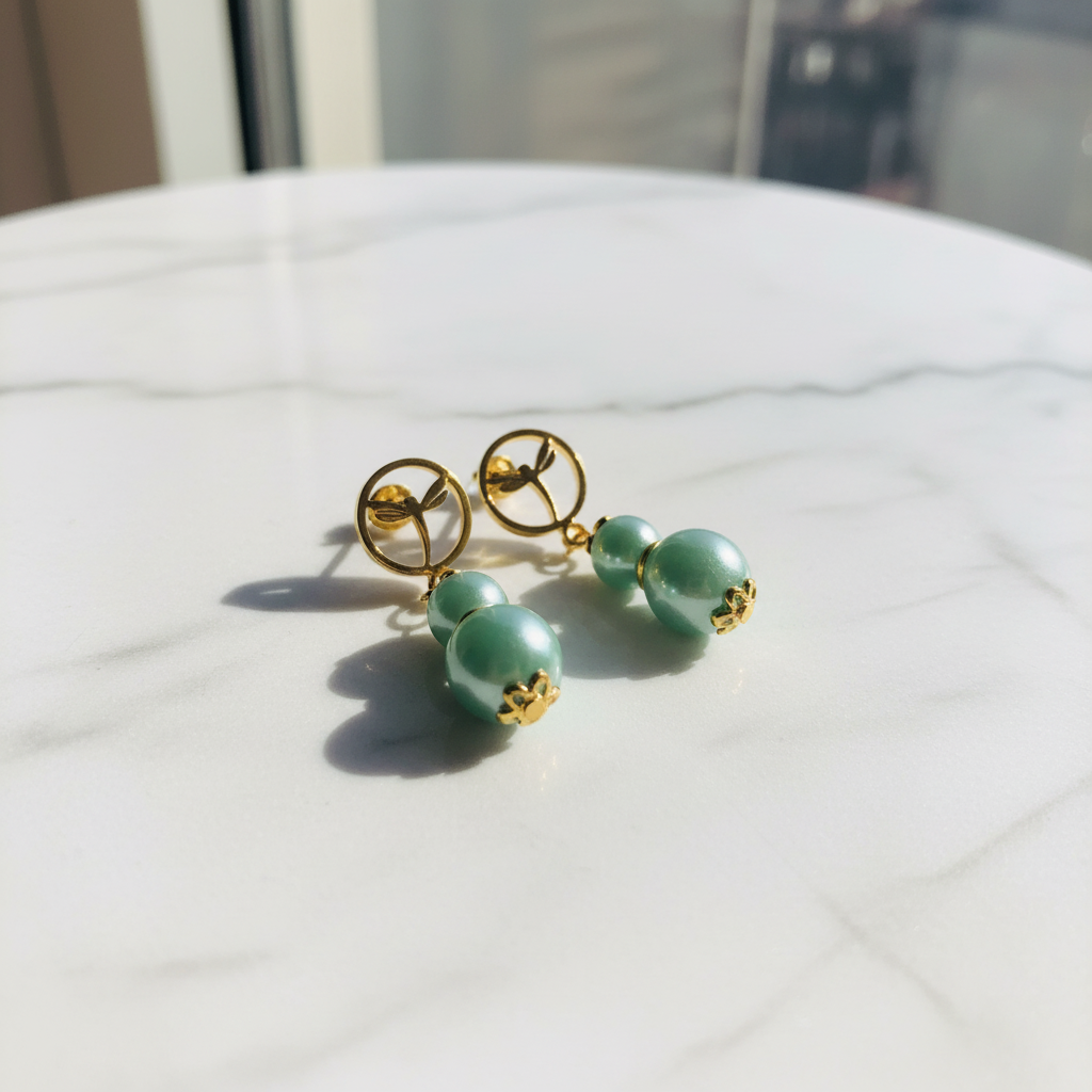 Earrings artistic arrangement