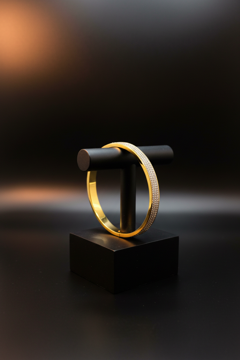 Elegant Gold Bangle - Minimalist Display