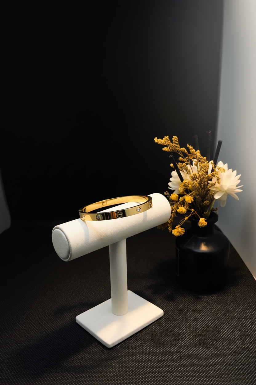Elegant Gold Bangle - Minimalist Display