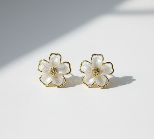 Flower Earrings Front View