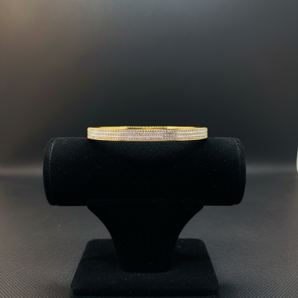 Gold Crystal Bangle - Black Velvet Display