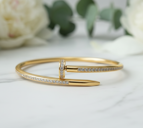 Gold Nail Bracelet - Extreme Close-up