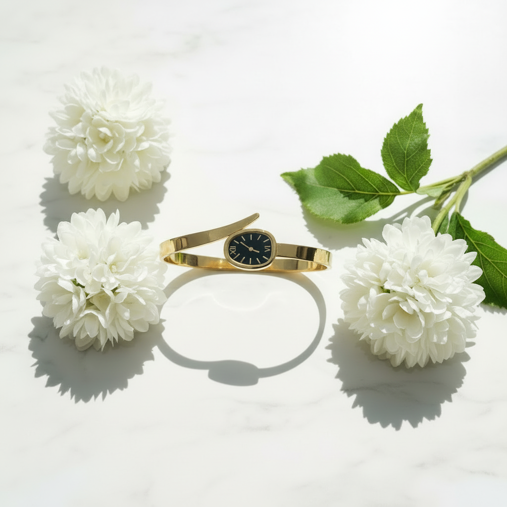 Gold Watch Bracelet - Flat Lay Style 1