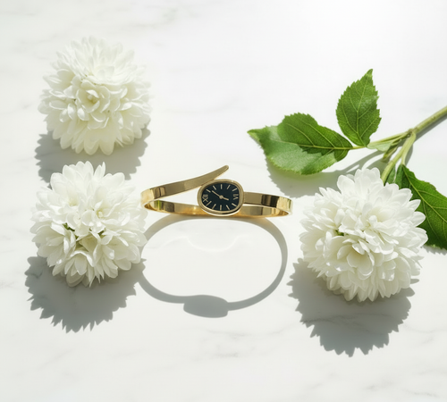 Gold Watch Bracelet - Flat Lay Style 1
