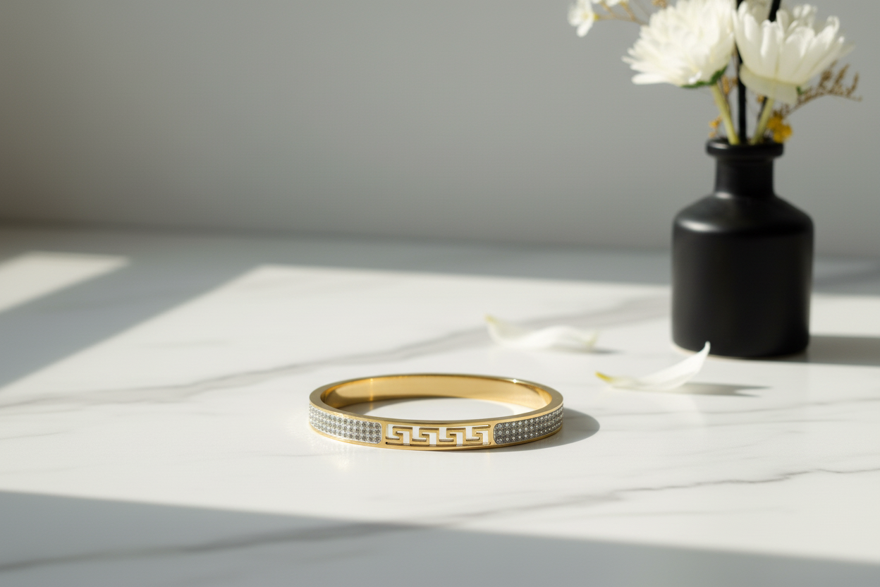 Greek Key Bracelet - Diagonal View