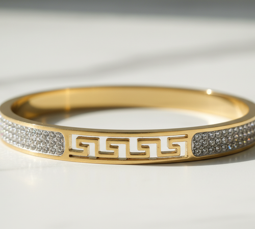 Greek Key Bracelet - Extreme Close-up