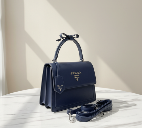Navy Blue Prada Bag Side Premium