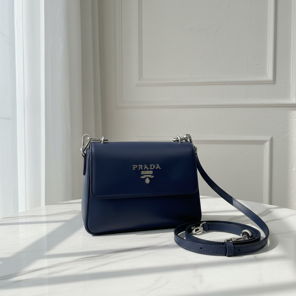 Navy Prada Bag with Strap Premium