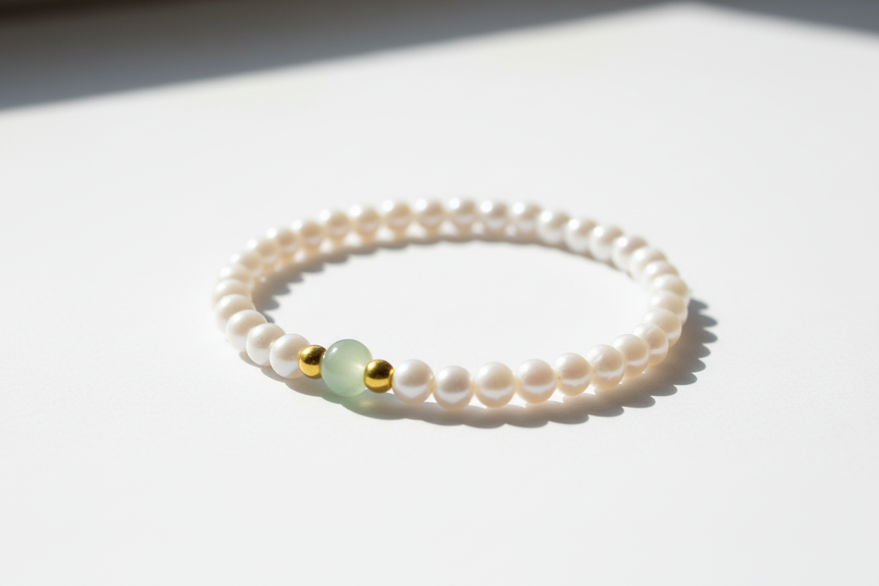 Pearl Bracelet Angled View