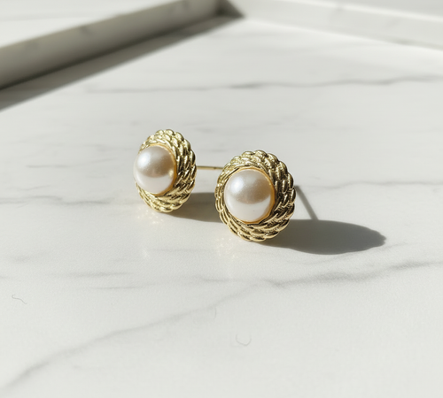 Pearl studs artistic angle