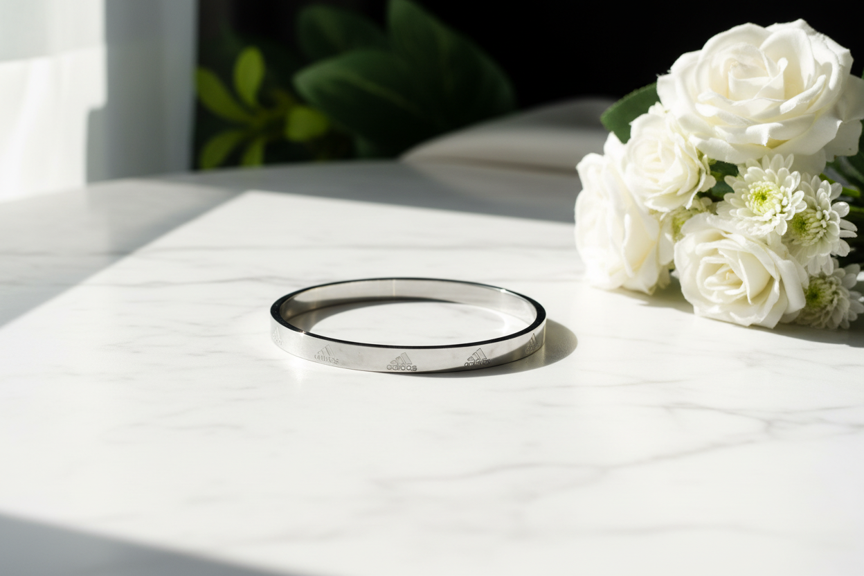 Premium Silver Bracelet - Marble & Flowers with Sunshine