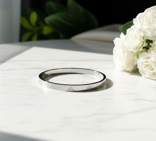 Silver Bracelet - Diagonal View with Sunshine