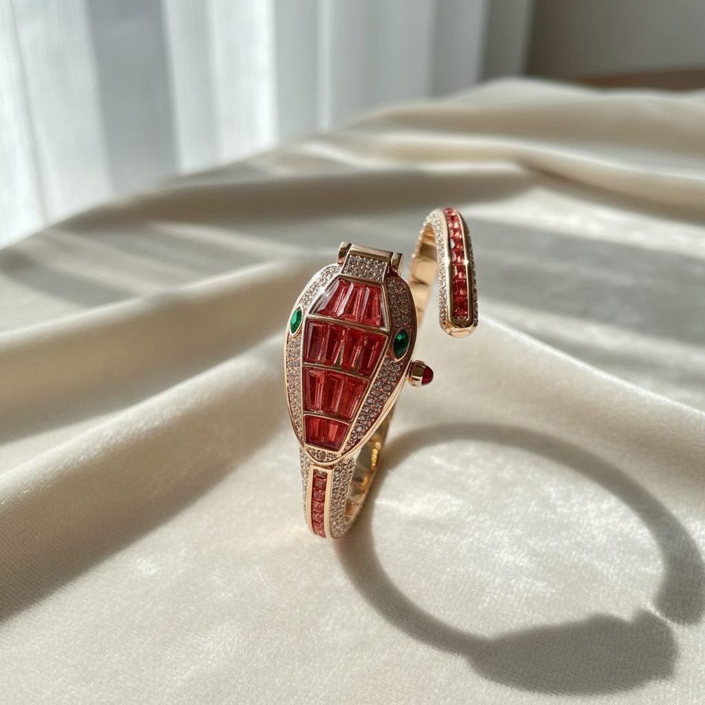 Red Crystal Gradient Watch