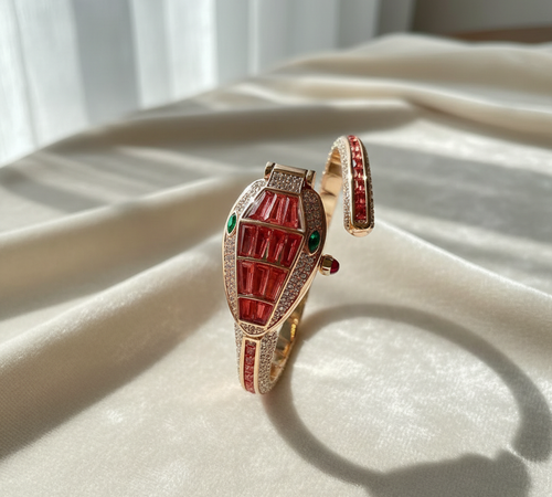 Red Crystal Gradient Watch