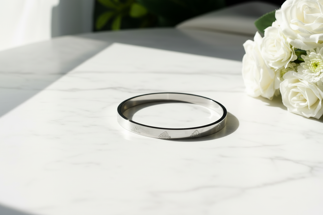 Silver Bracelet - Diagonal View with Sunshine