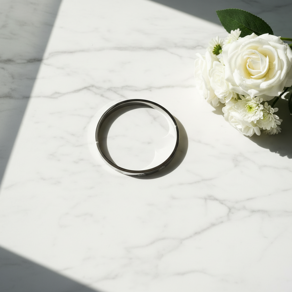 Silver Bracelet - Top View with Sunshine