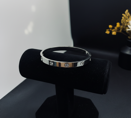 Silver Crystal Bracelet - Black Velvet Display