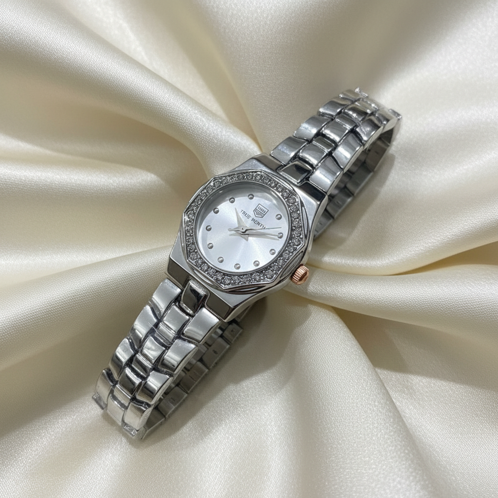 True Worth Silver Watch - Silk Background