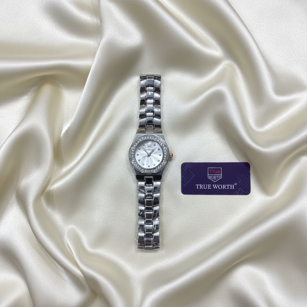 True Worth Silver Watch - Top View
