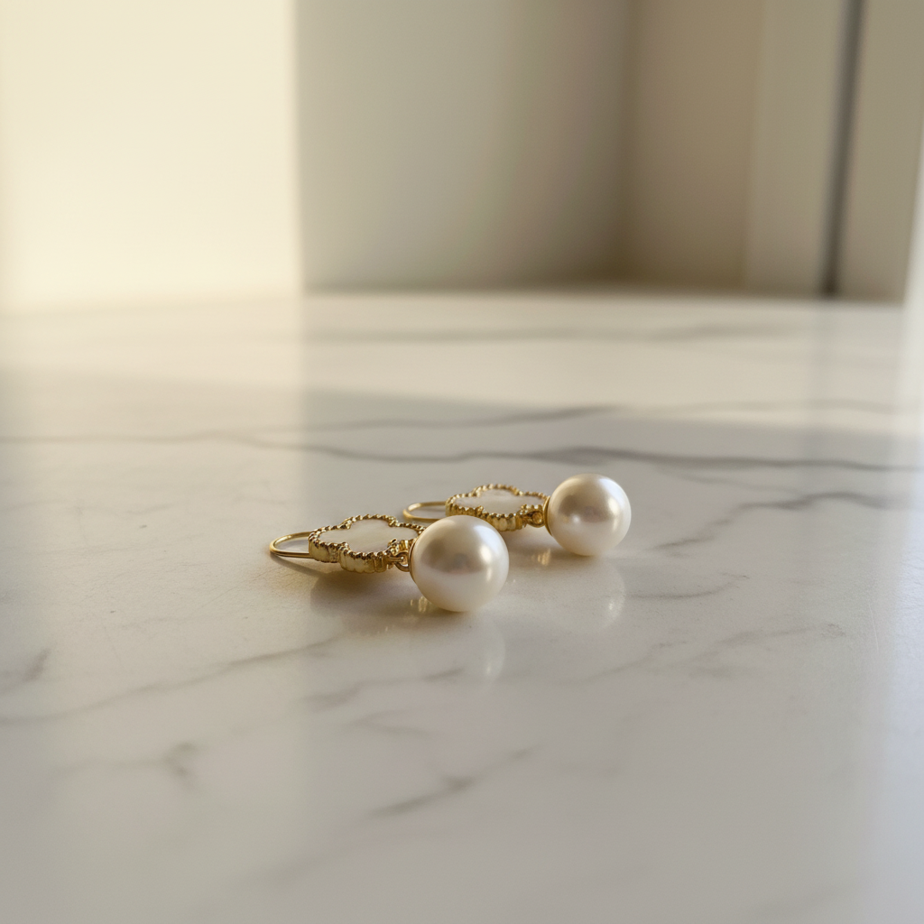 White clover earrings 3