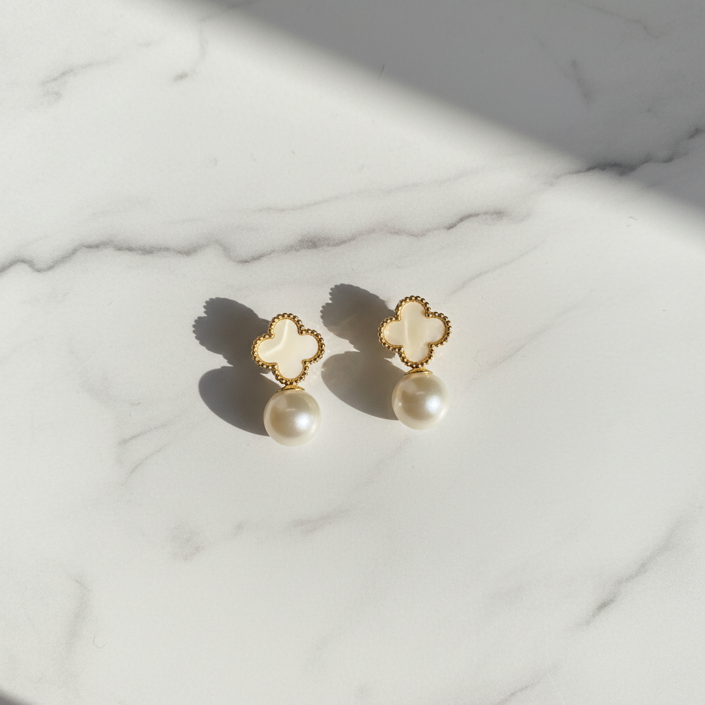 White clover earrings 4