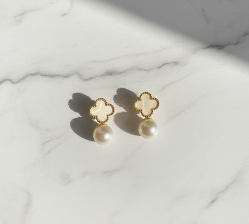 White clover earrings 2
