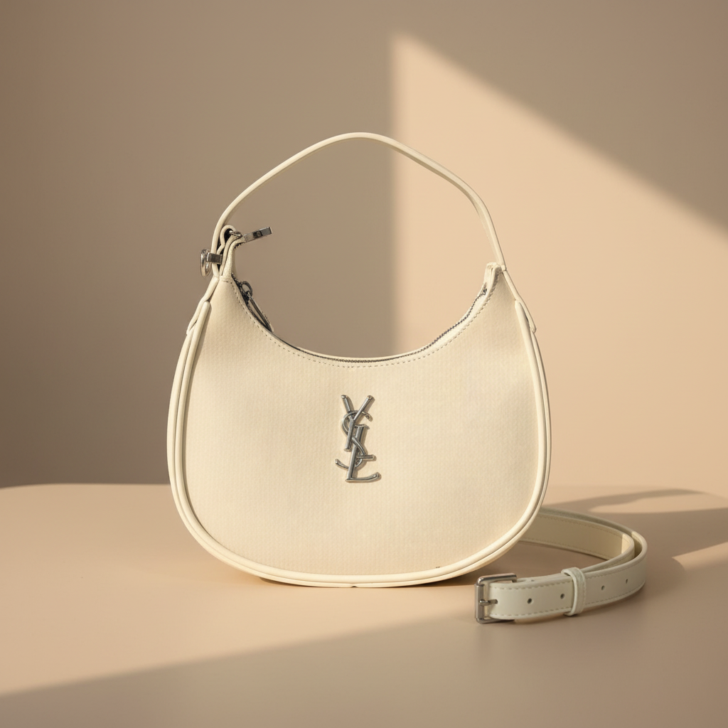 White Hobo Bag Logo