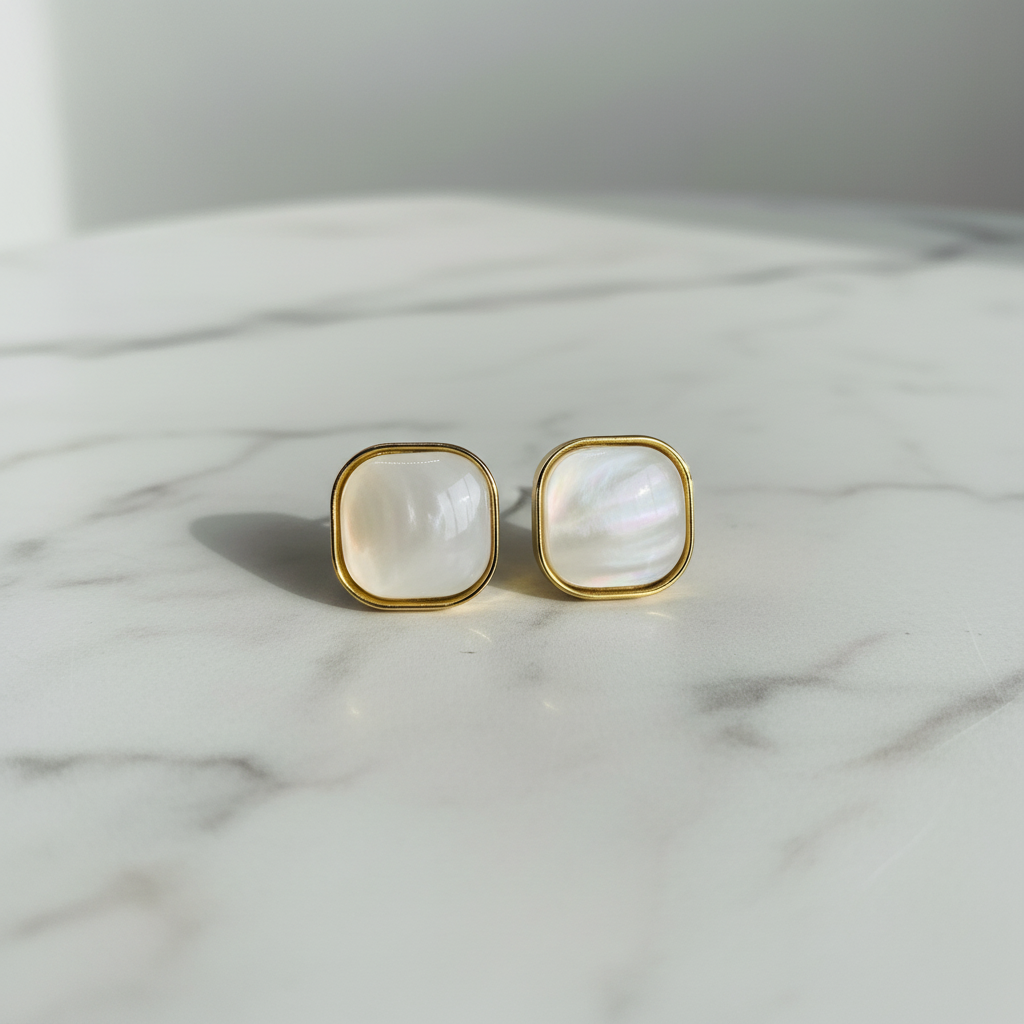 White pearl studs elegant